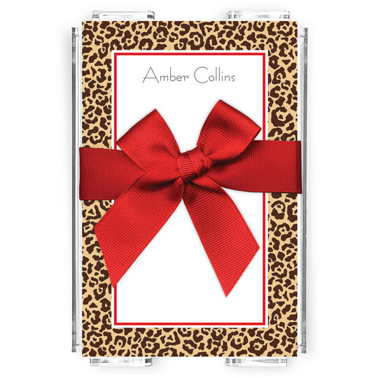 Manhattan Leopard Memo Sheets with Acrylic Holder